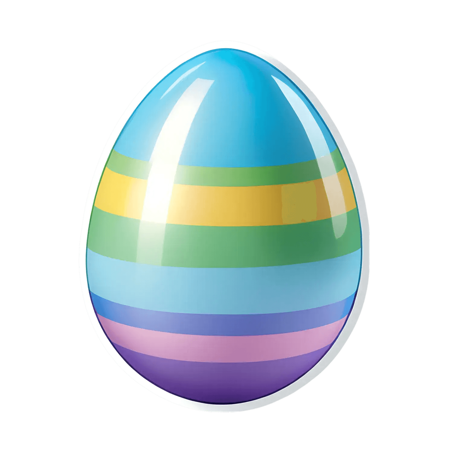 Easter Egg Striped Sticker - Vibrant UV DTF - Heat Press Transfer