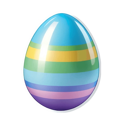 Easter Egg Striped Sticker - Vibrant UV DTF - Heat Press Transfer