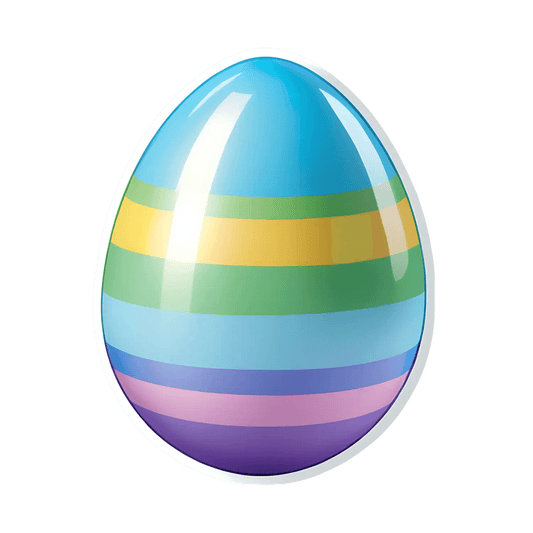 Easter Egg Striped Sticker - Vibrant UV DTF - Heat Press Transfer