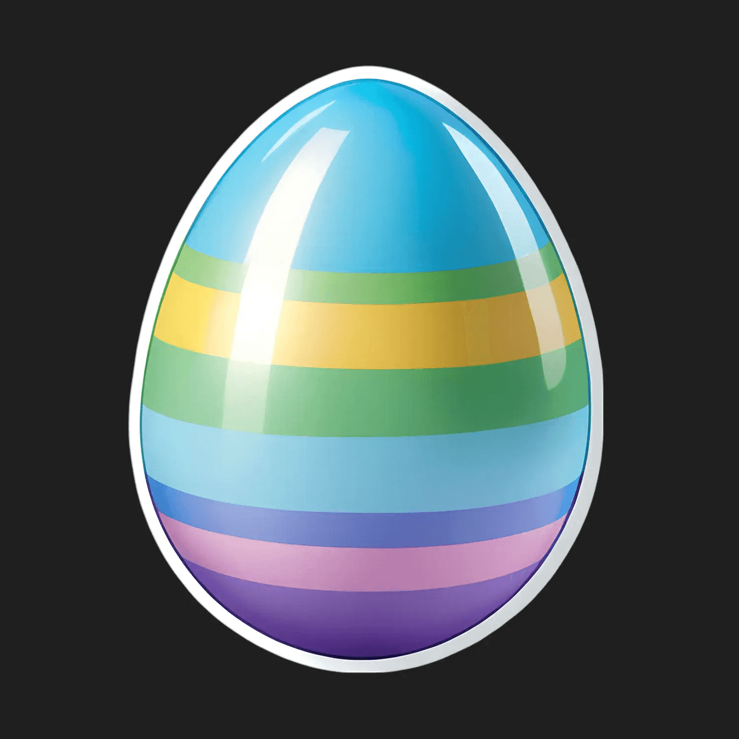 Easter Egg Striped Sticker - Vibrant UV DTF - Heat Press Transfer