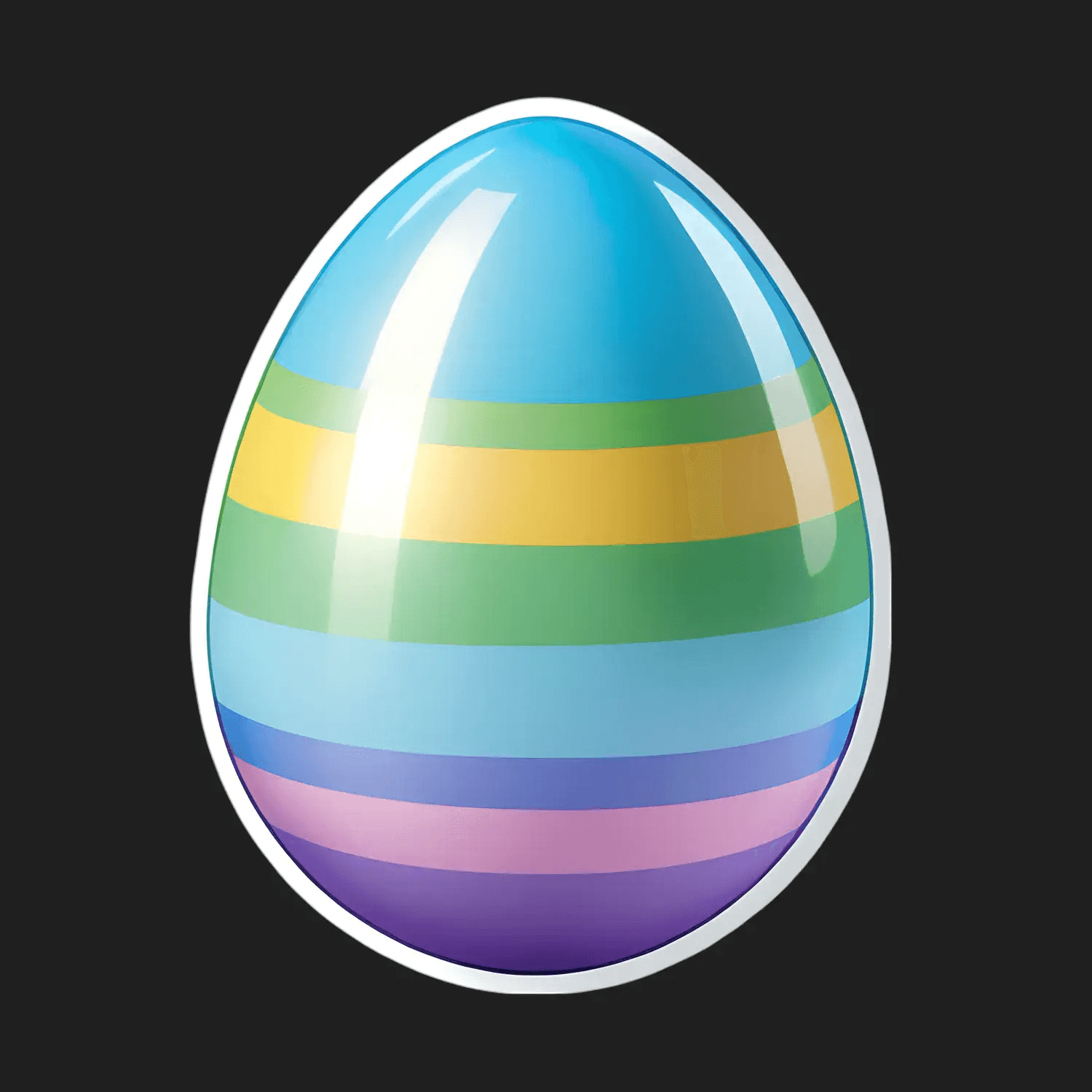 Easter Egg Striped Sticker - Vibrant UV DTF - Heat Press Transfer