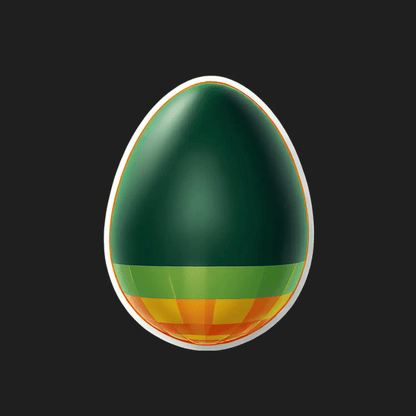 Egg-Shaped UV Sticker - Colorful Gradient Design - Heat Press Transfer