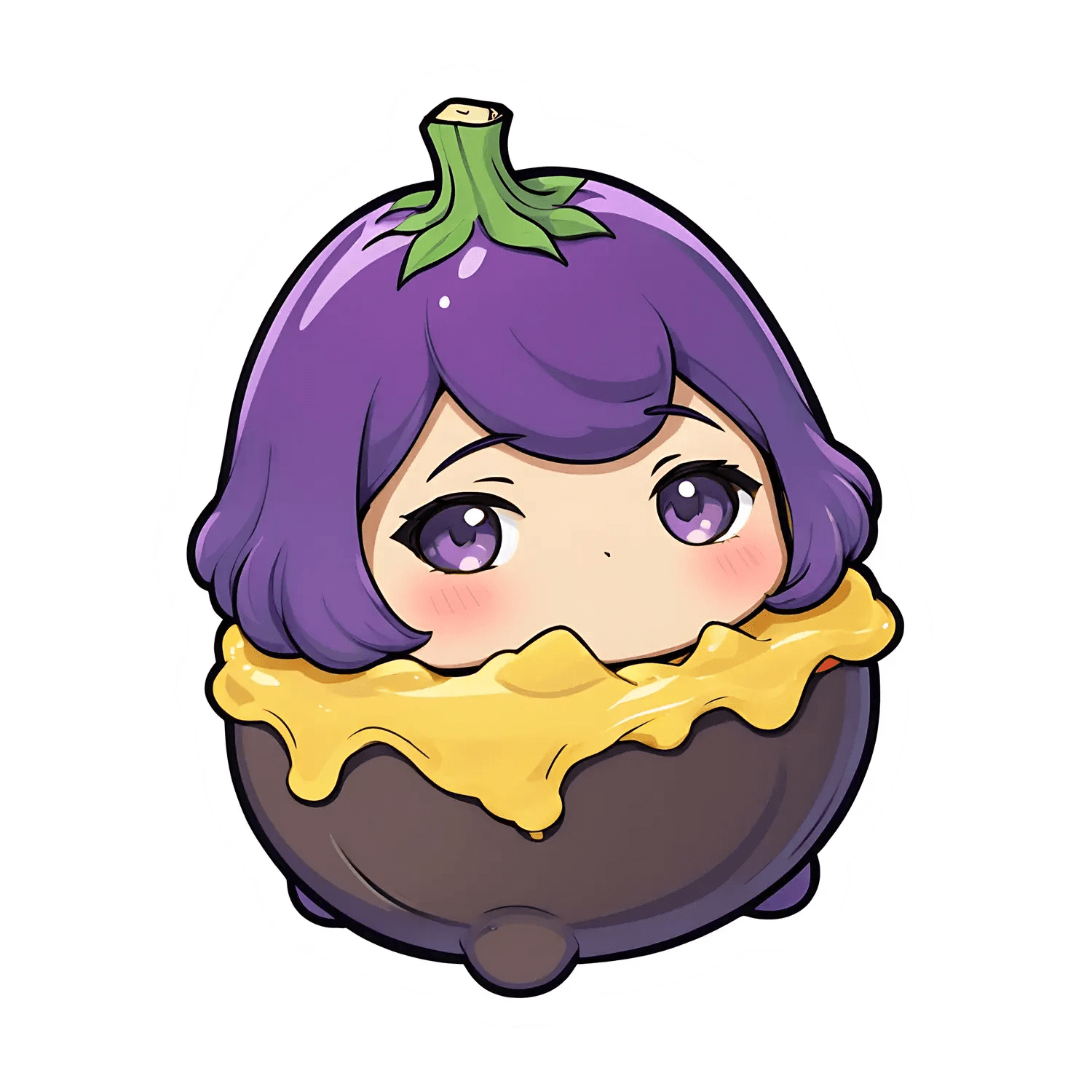Eggplant Girl Sticker - UV DTF - Heat Press Transfer