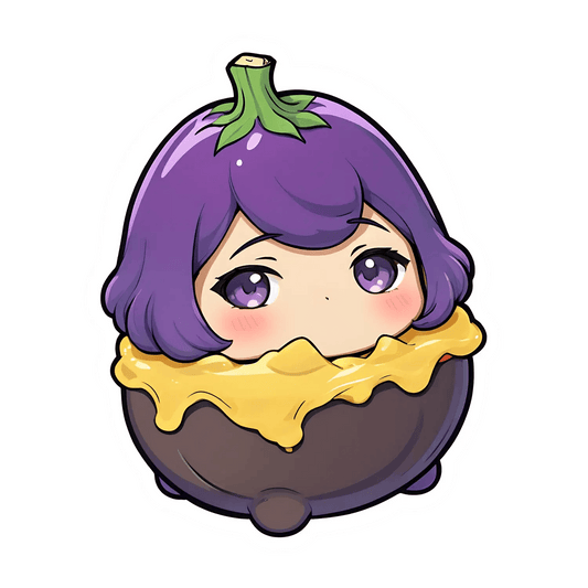 Eggplant Girl Sticker - UV DTF - Heat Press Transfer