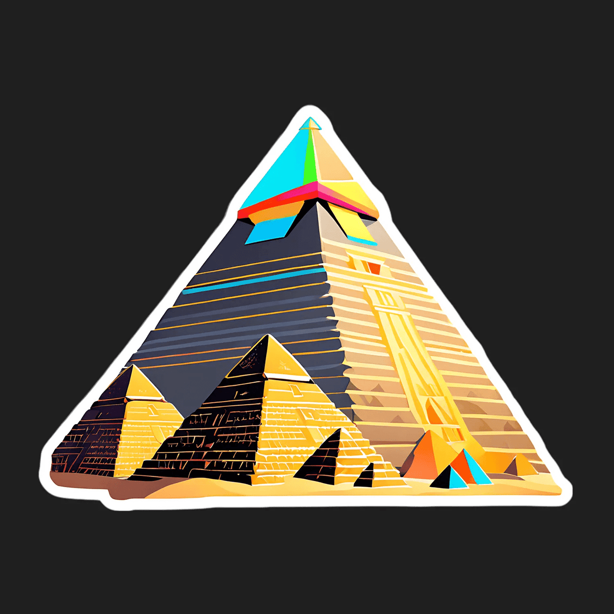 Pyramid Sticker Egyptian Pyramids Sticker - Vibrant Design – Heat Press Transfer