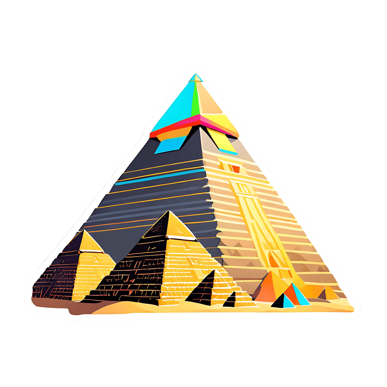 Egyptian Pyramids Sticker - Vibrant Design - Heat Press Transfer