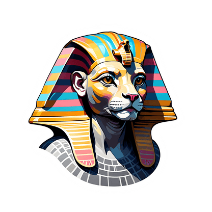 Egyptian Sphinx Colorful Sticker - Heat Press Transfer