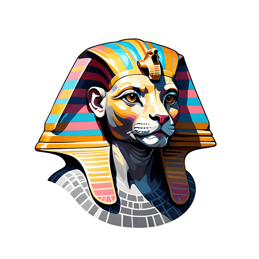 Egyptian Sphinx Colorful Sticker - Heat Press Transfer