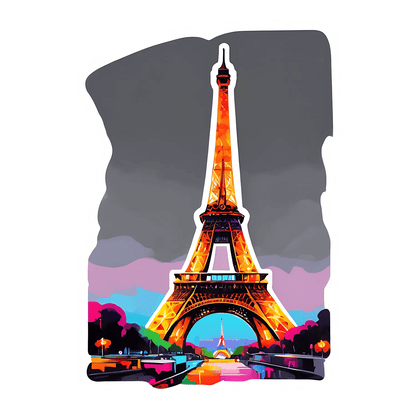 Eiffel Tower Sunset - UV DTF Sticker - Heat Press Transfer