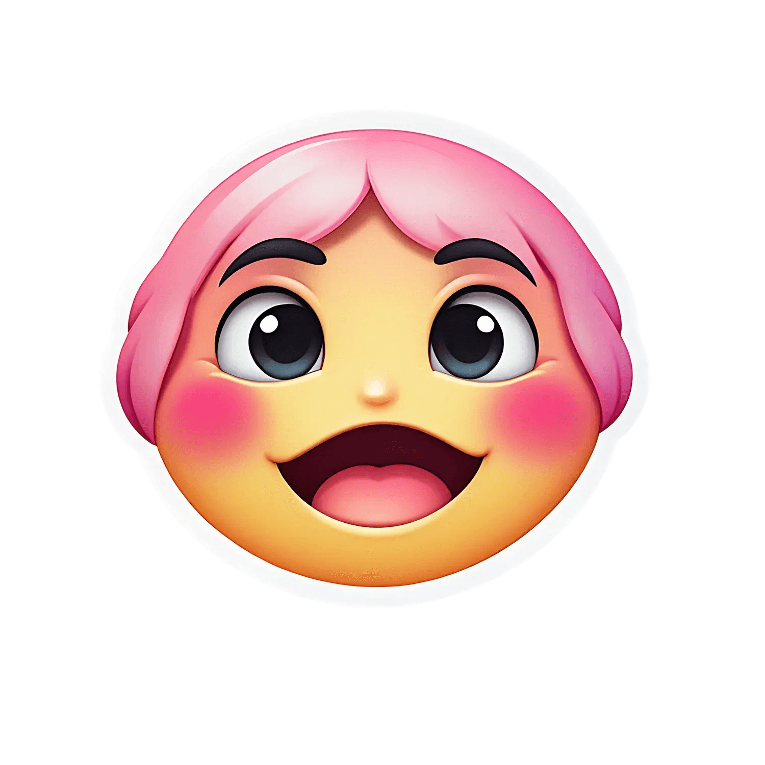 Emoji Girl UV Sticker - Cute & Vibrant - Heat Press Transfer