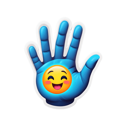 Emoji Hand Sticker - Vibrant and Fun - Heat Press Transfer