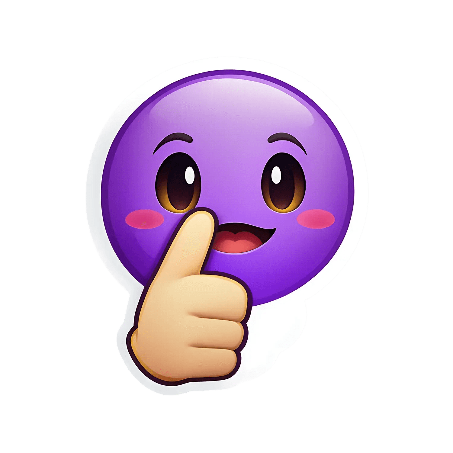 Emoji Quiet Gesture - UV DTF Sticker - Heat Press Transfer