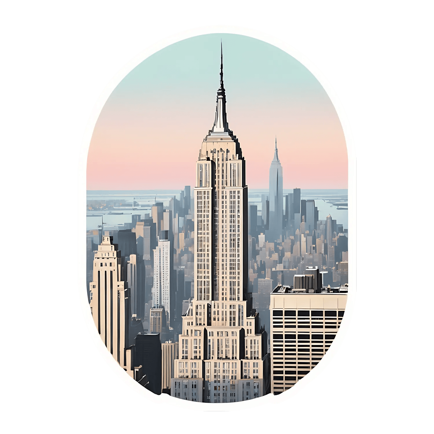 Empire State Building - Cityscape Sticker - Heat Press Transfer