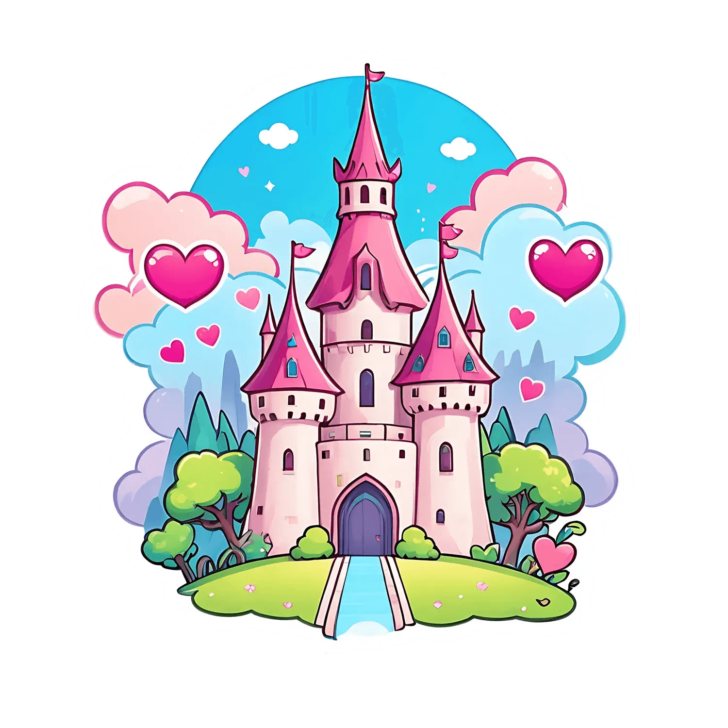 Fairy Tale Castle Sticker - Magical Decor - Heat Press Transfer
