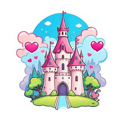 Fairy Tale Castle Sticker - Magical Decor - Heat Press Transfer