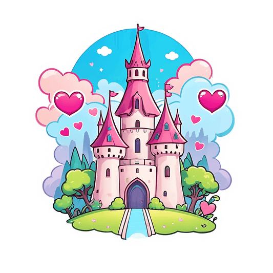 Fairy Tale Castle Sticker - Magical Decor - Heat Press Transfer