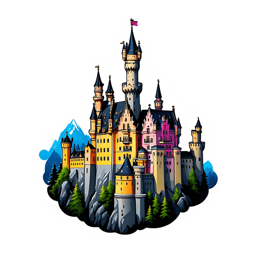 Fairytale Castle Sticker - Colorful and Enchanting - Heat Press Transfer