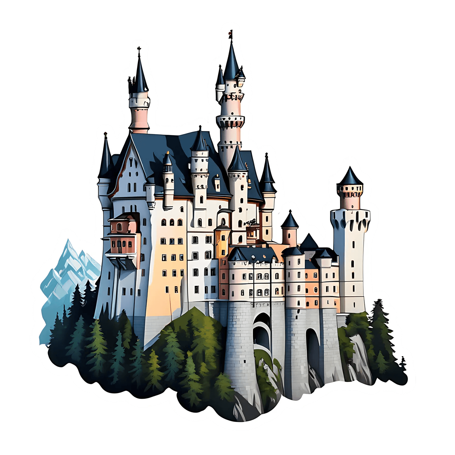 Fairytale Castle Sticker - UV DTF - Heat Press Transfer