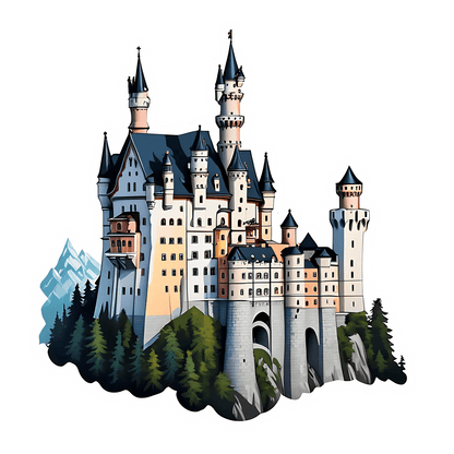 Fairytale Castle Sticker - UV DTF - Heat Press Transfer
