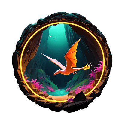 Fantasy Pterosaur - Cave Sticker - Heat Press Transfer