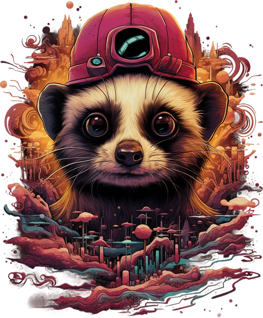 Fantasy Raccoon - DTF Ready to Press - Heat Press Transfer