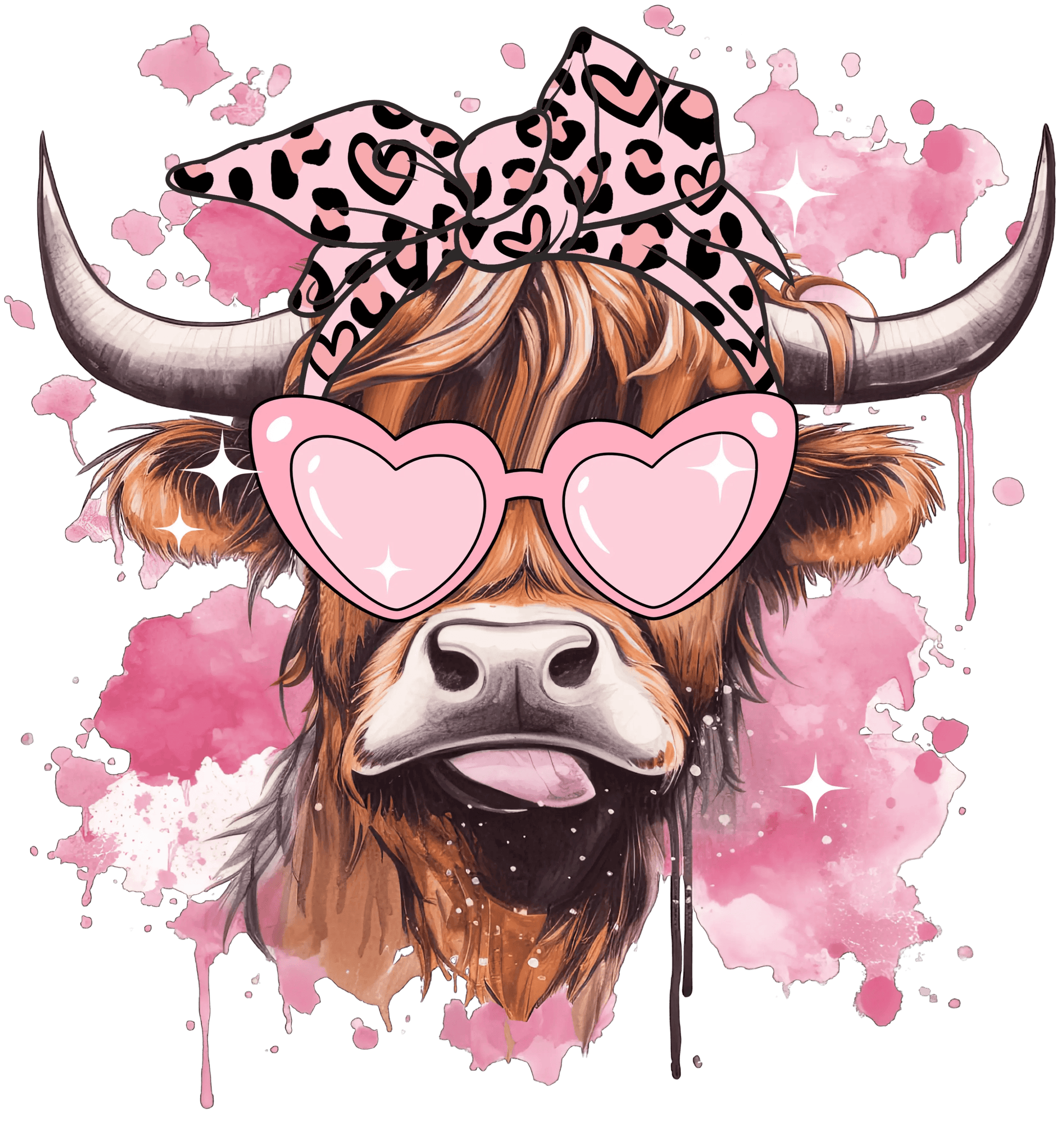 Farm Life Valentine's Day Cow Design - DTF Ready To Press - Heat Press Transfer