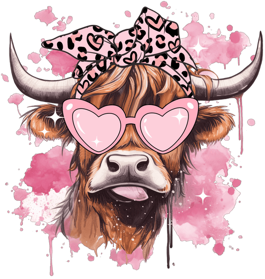 Farm Life Valentine's Day Cow Design - DTF Ready To Press - Heat Press Transfer