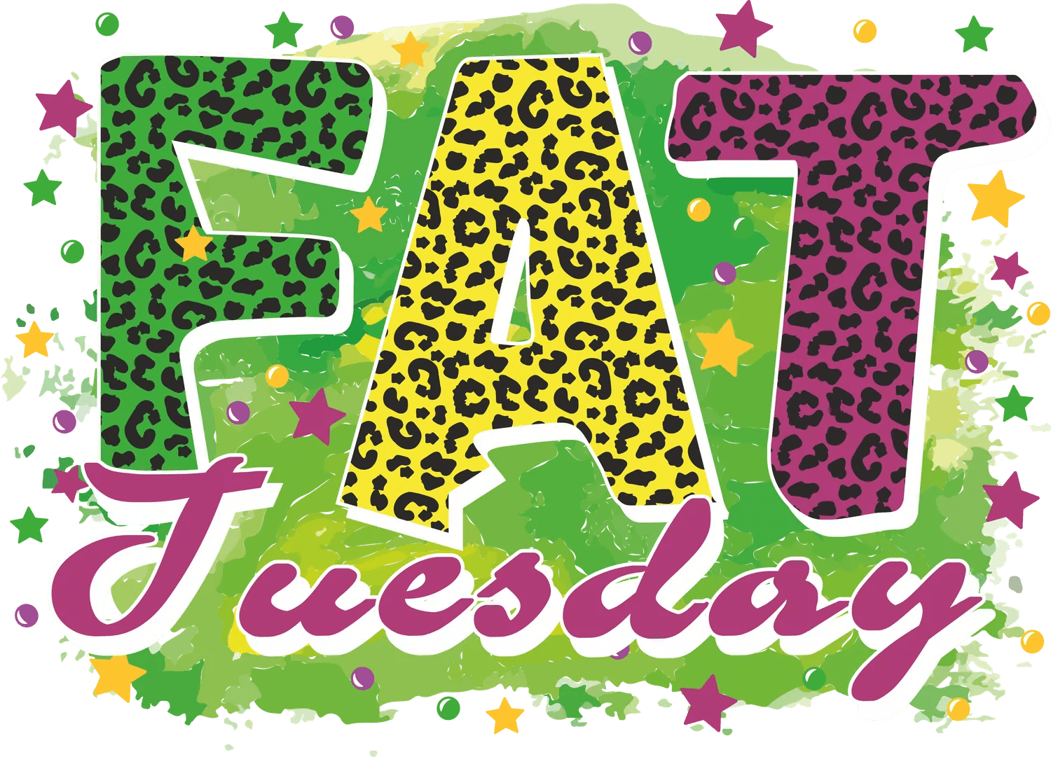 Fat Tuesday Theme - DTF Ready to Press - Heat Press Transfer