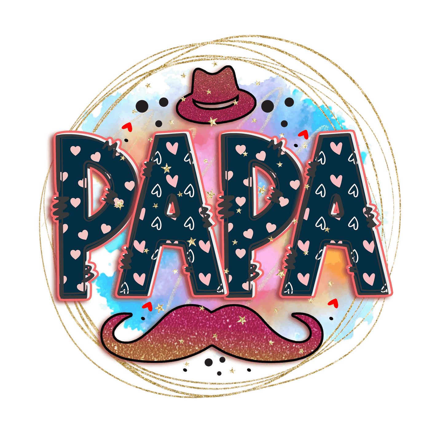 Father's Day Papa Design - DTF Ready To Press - Heat Press Transfer
