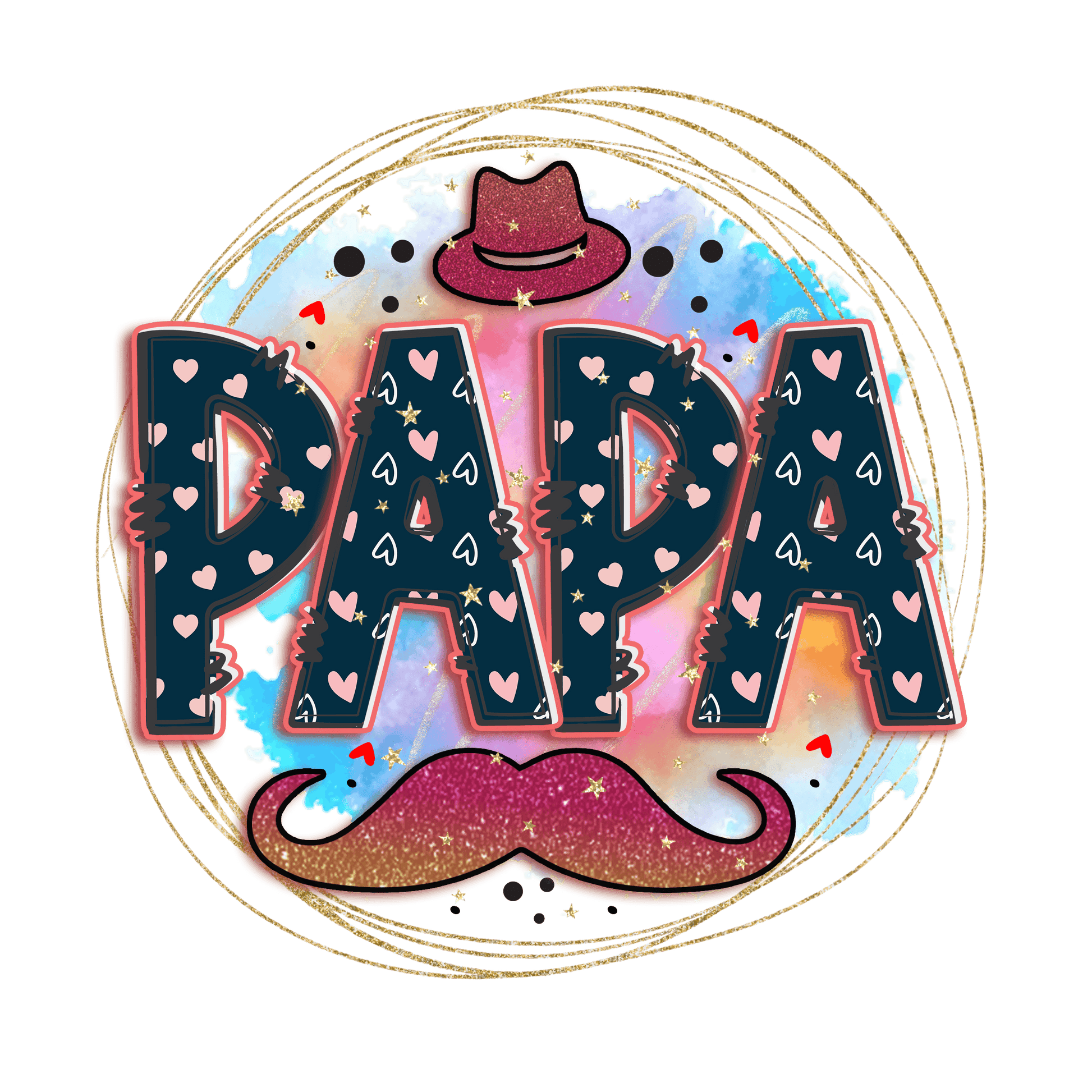 Father's Day Papa Design - DTF Ready To Press - Heat Press Transfer