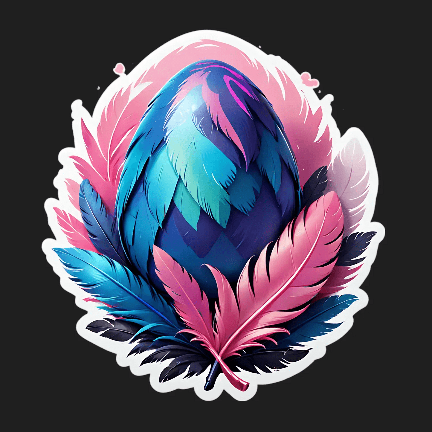 Feather Design - Sticker - Heat Press Transfer