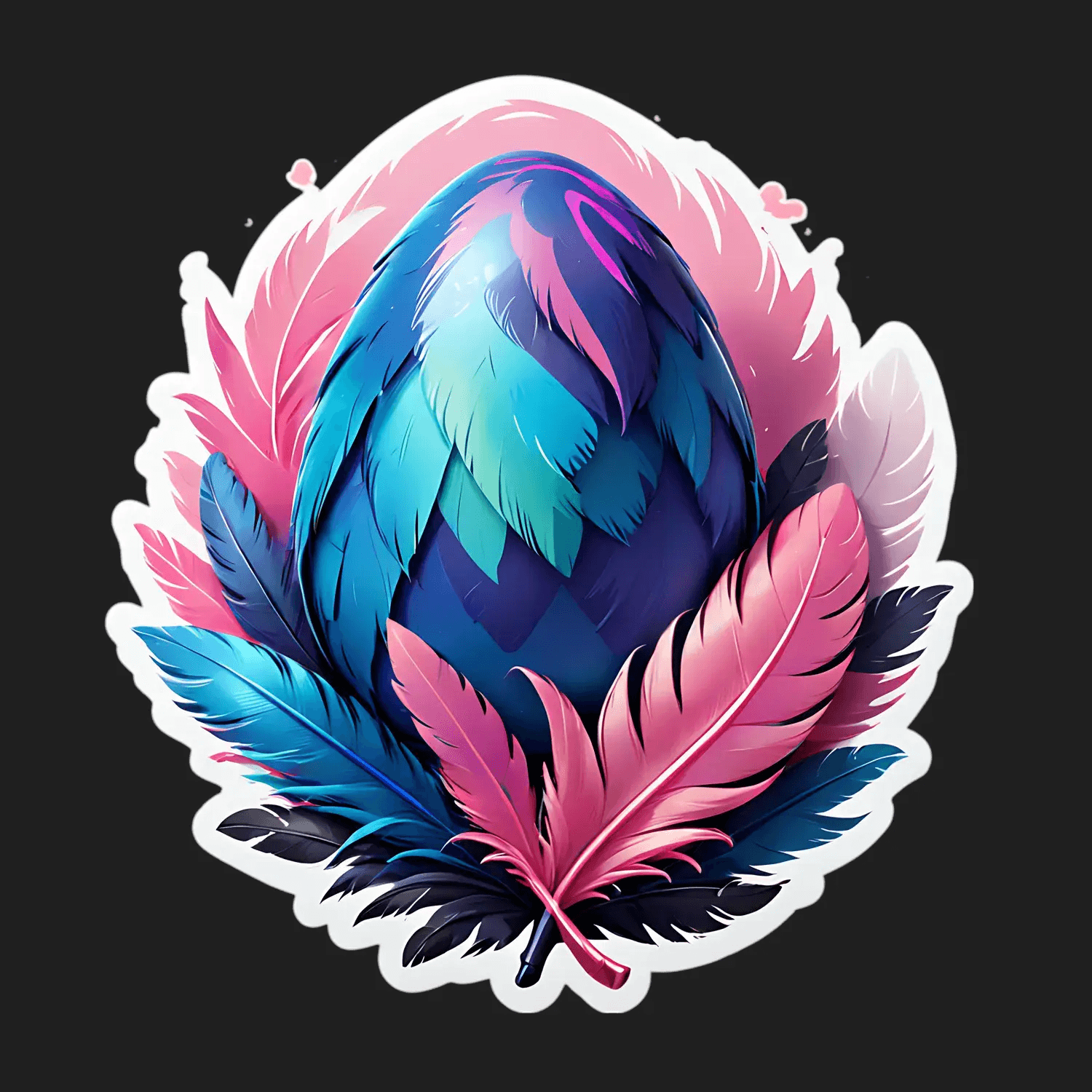 Feather Design - Sticker - Heat Press Transfer