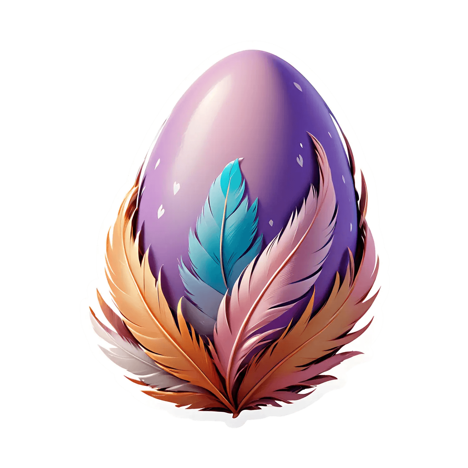 Feather Egg - Colorful Sticker - Heat Press Transfer
