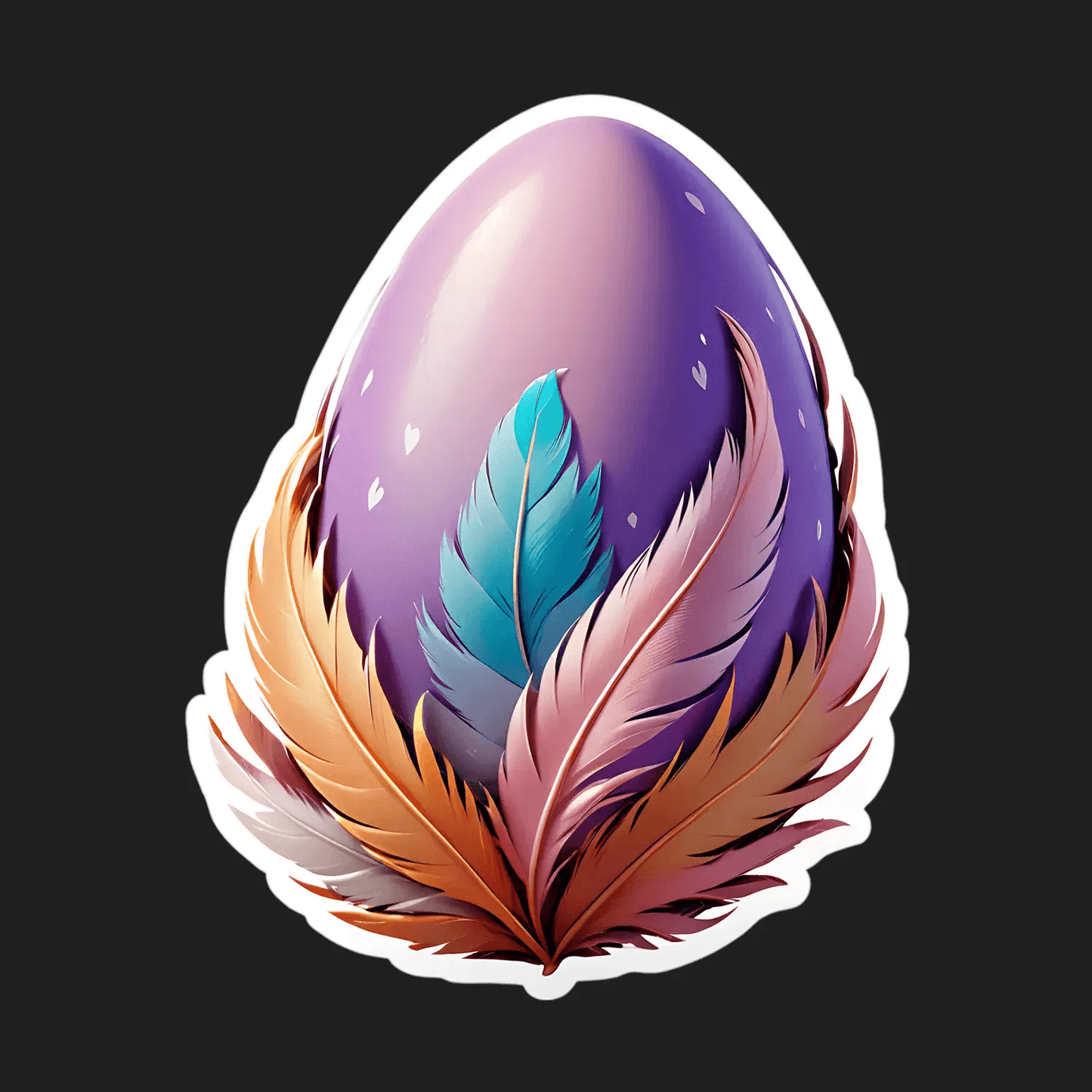 Feather Egg - Colorful Sticker - Heat Press Transfer