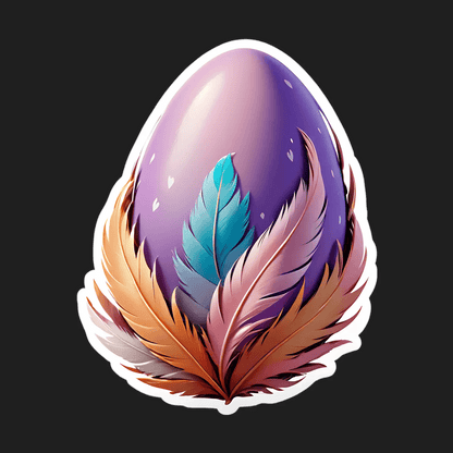 Feather Egg - Colorful Sticker - Heat Press Transfer