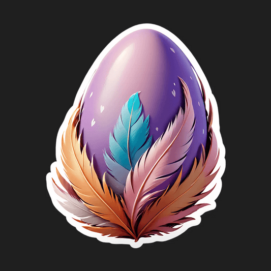 Feather Egg - Colorful Sticker - Heat Press Transfer
