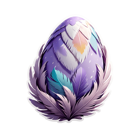 Feather Egg - Purple Sticker - Heat Press Transfer