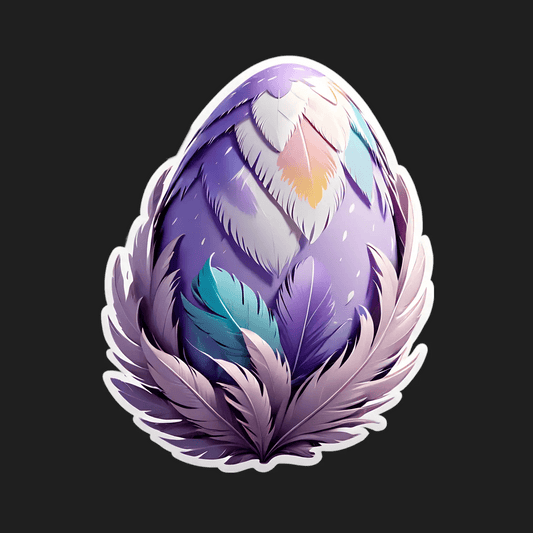 Feather Egg - Purple Sticker - Heat Press Transfer
