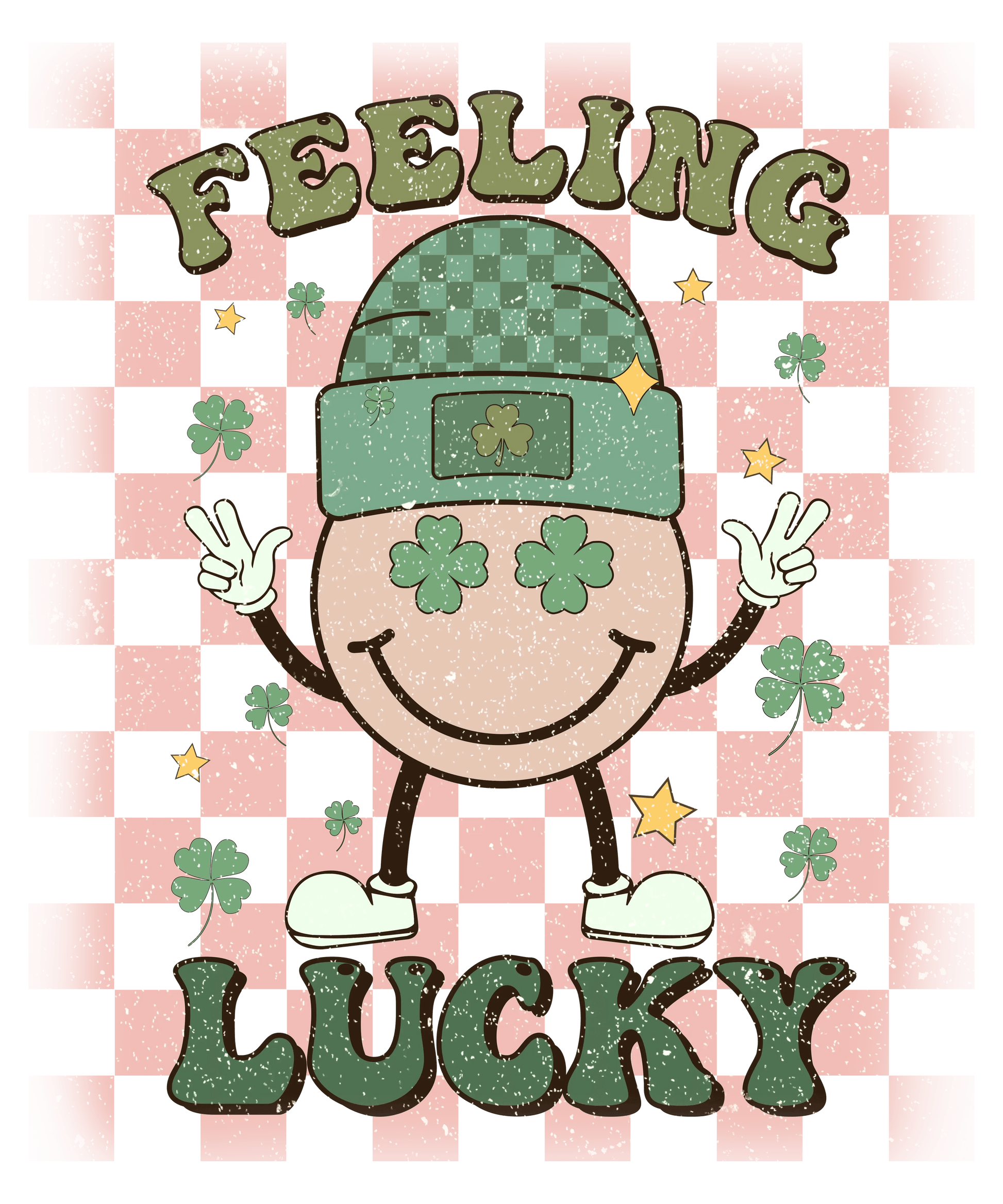 Feeling Lucky St.Patrick鈥檚 Smiley Design - DTF Ready To Press - Heat Press Transfer