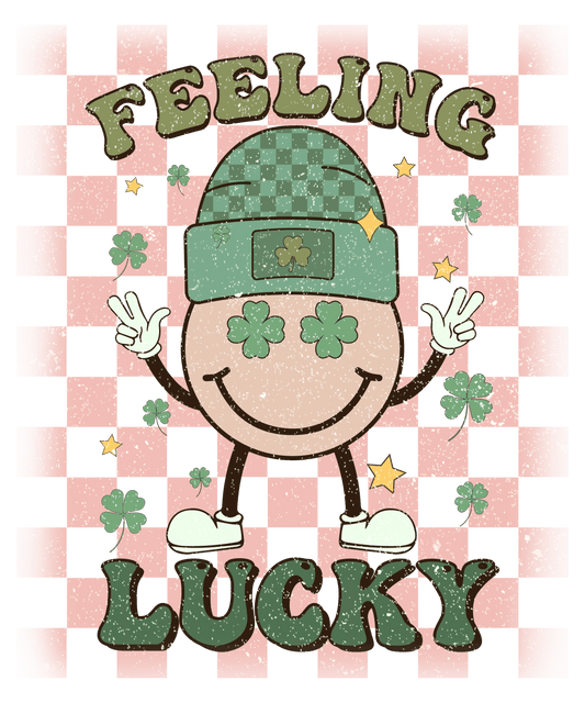 Feeling Lucky St.Patrick鈥檚 Smiley Design - DTF Ready To Press - Heat Press Transfer