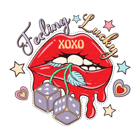Feeling Lucky XOXO Valentine's Day Design - DTF Ready To Press - Heat Press Transfer