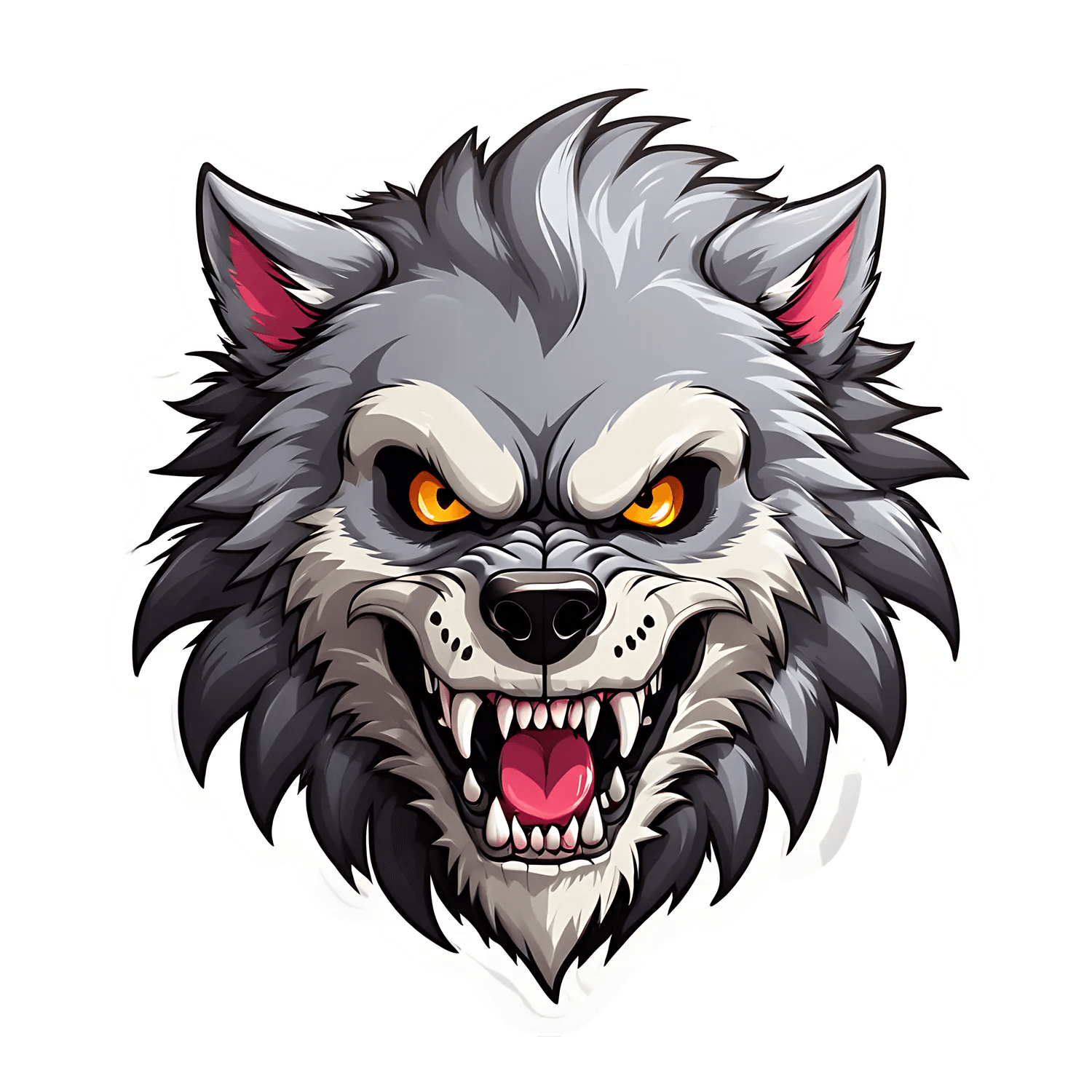 Fierce Wolf - UV Sticker - Heat Press Transfer