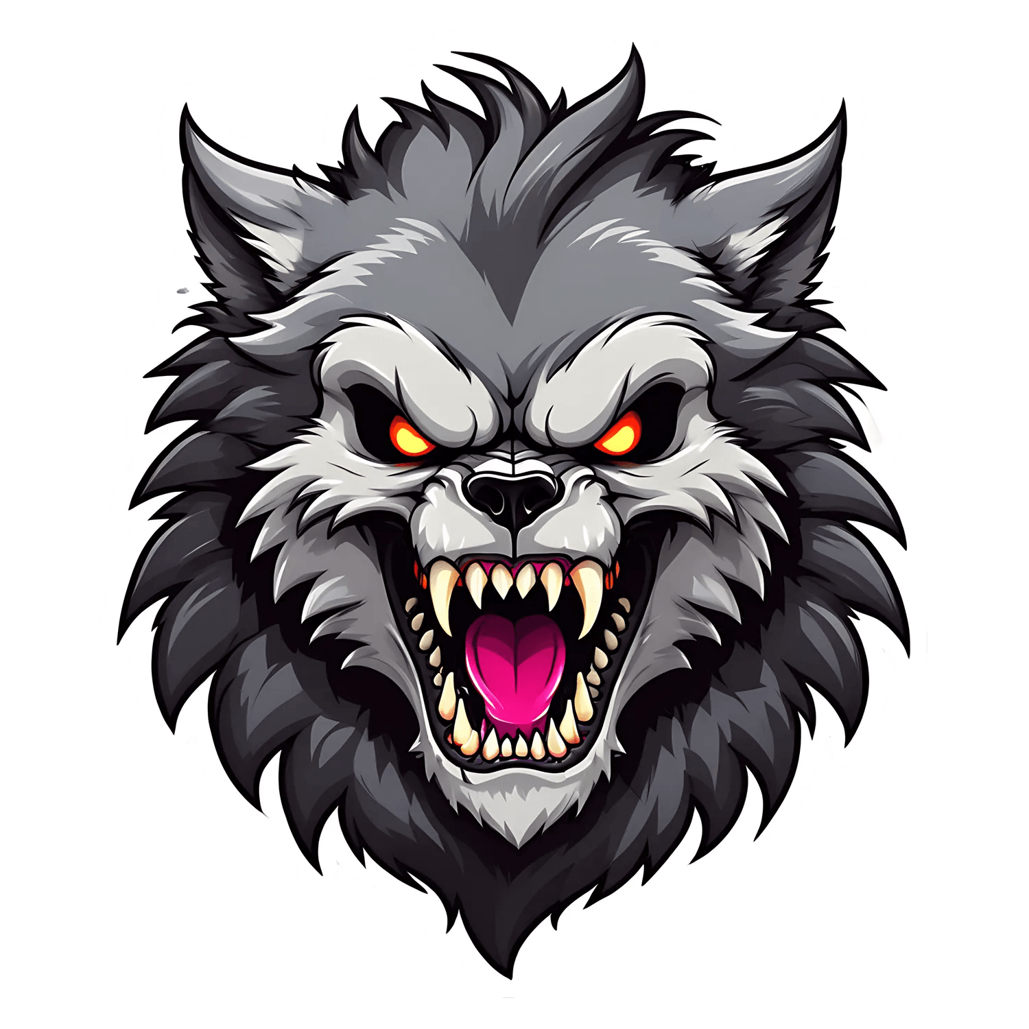Fierce Wolf Sticker - Durable UV Graphic - Heat Press Transfer