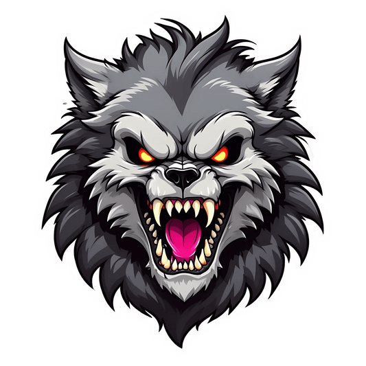 Fierce Wolf Sticker - Durable UV Graphic - Heat Press Transfer
