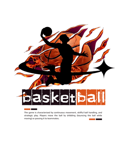Fiery Slam Dunk - DTF Ready to Press - Heat Press Transfer