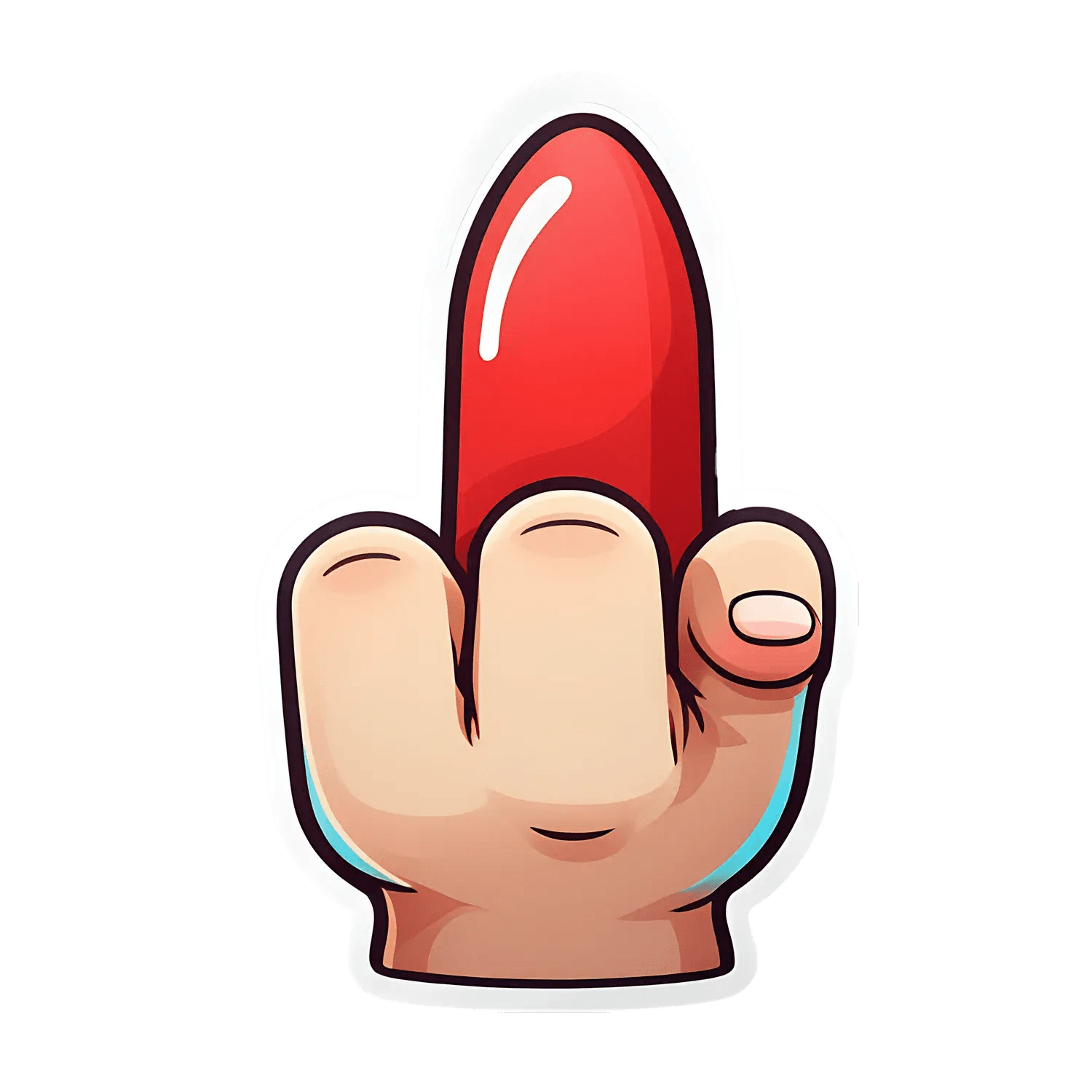 Finger Crossed Gesture - Red UV DTF Sticker - Heat Press Transfer