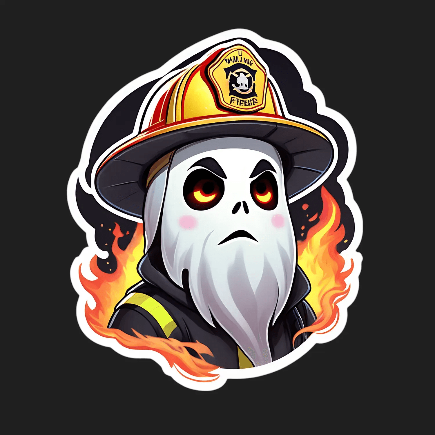 Firefighter Ghost - Sticker - Heat Press Transfer