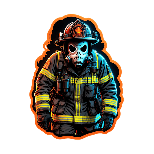 Firefighter Skull Sticker - UV DTF - Heat Press Transfer