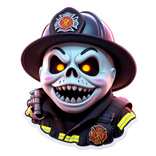 Firefighter Skull - UV DTF Sticker - Heat Press Transfer