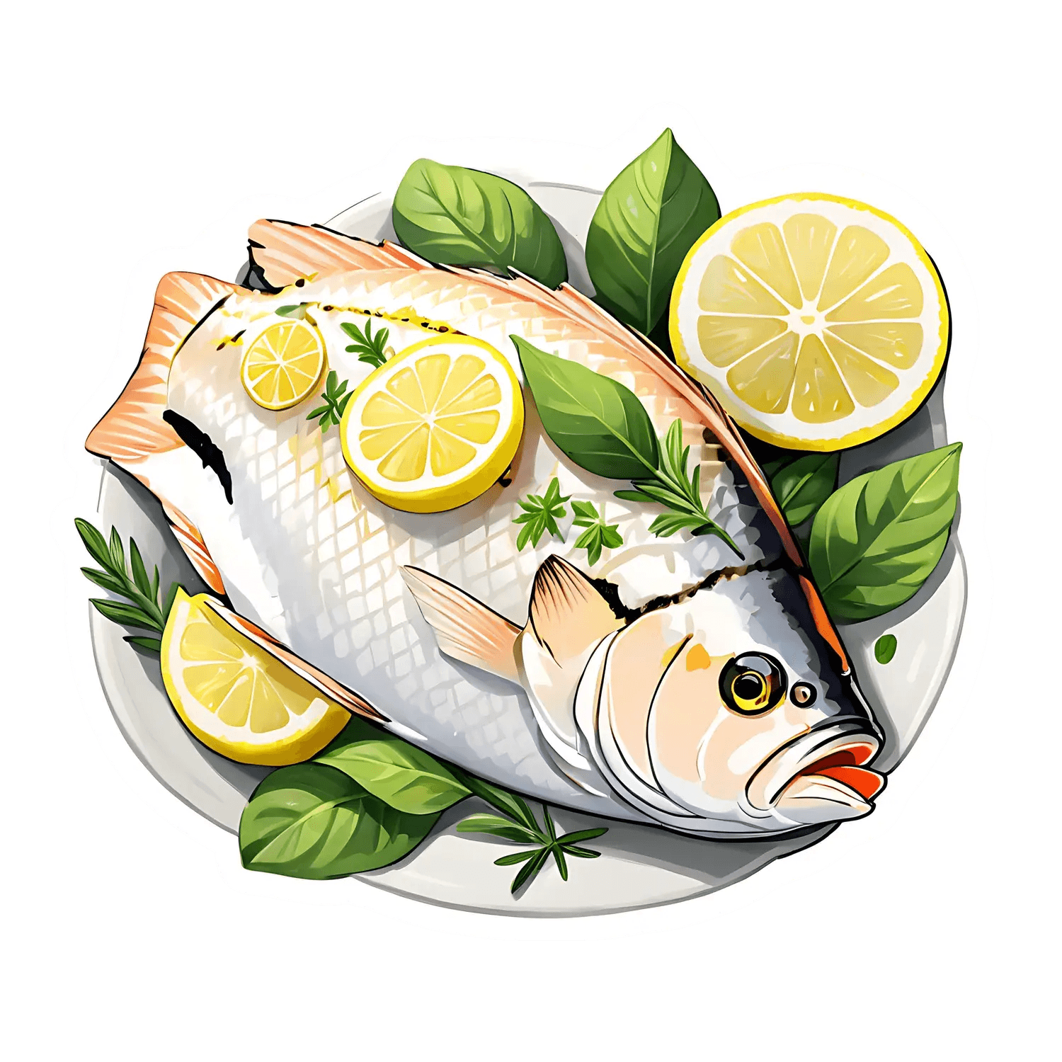 Fish & Lemons - Sticker - Heat Press Transfer
